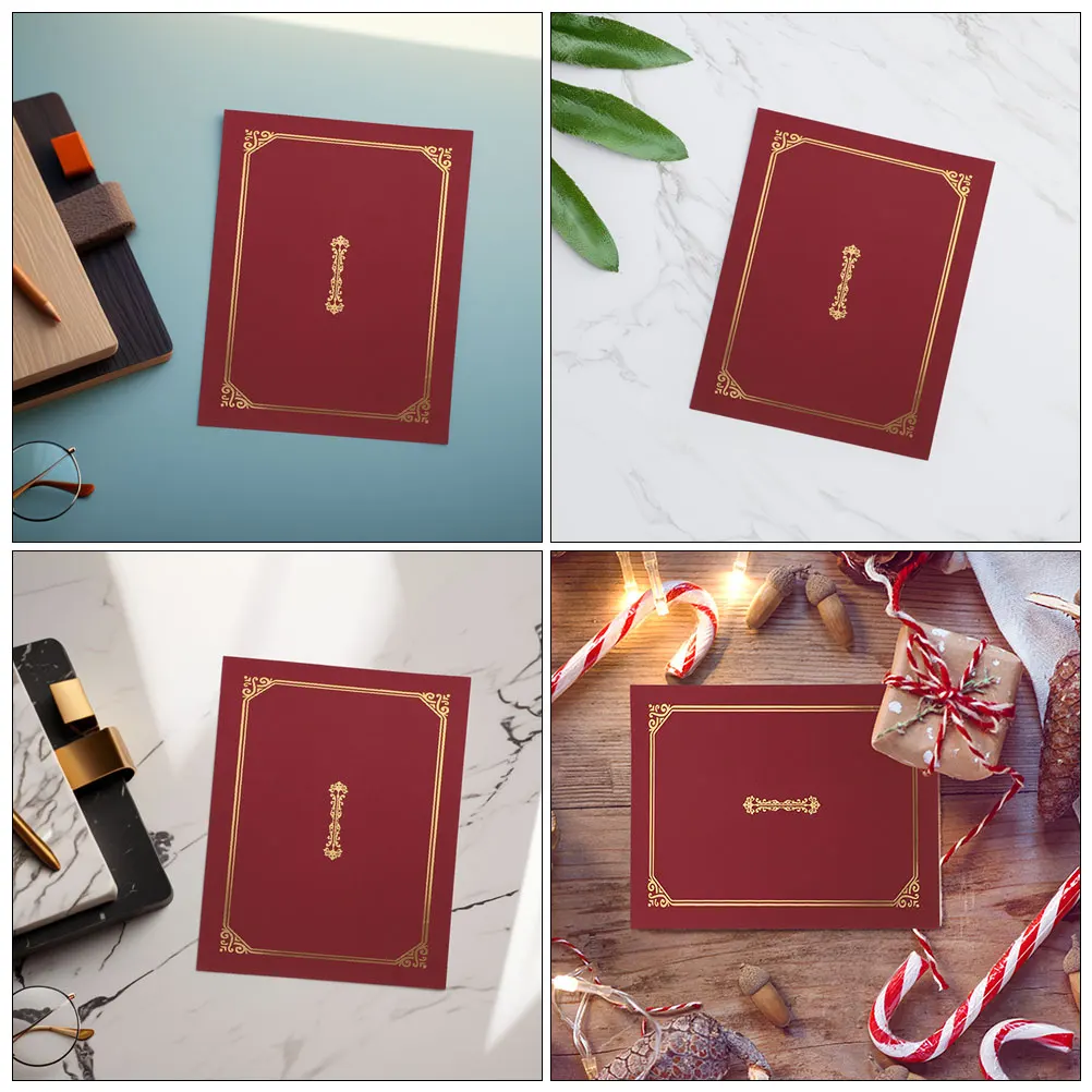 

2 PCS Certificate Cover Holders Covers Award Folders Paper Kit Diploma Booklet Bronzing