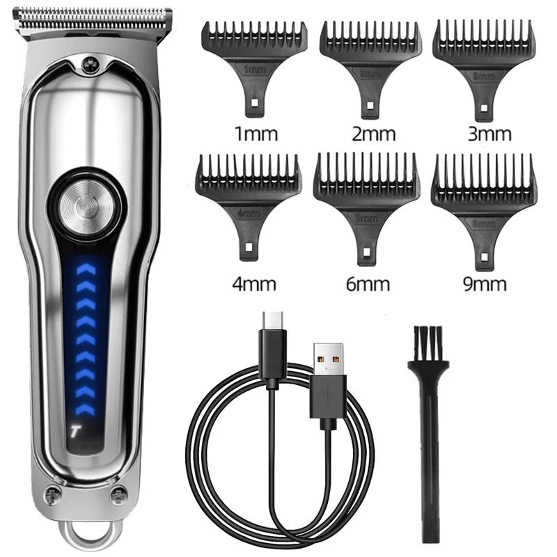 Cordless Hair Trimmer Mini Hair Cutting Kit with 6 Guide Combs Portable USB Rechargeable Haircut Clippers for Men Women Kids