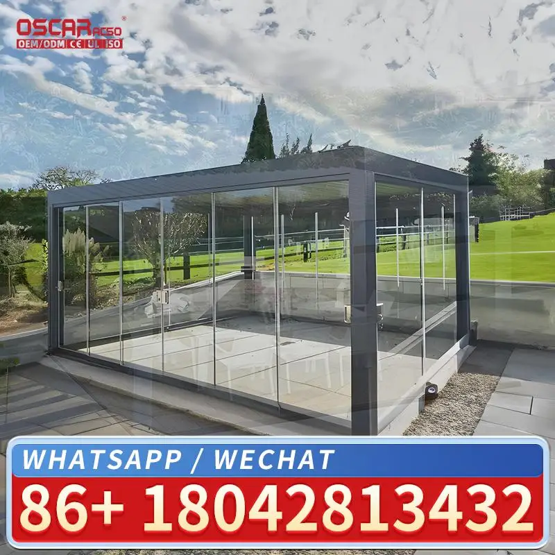 

Outdoor Waterproof Motorized Aluminum Louver Bioclimatic Shelter for Garden Patio Backyard Louver Pergola