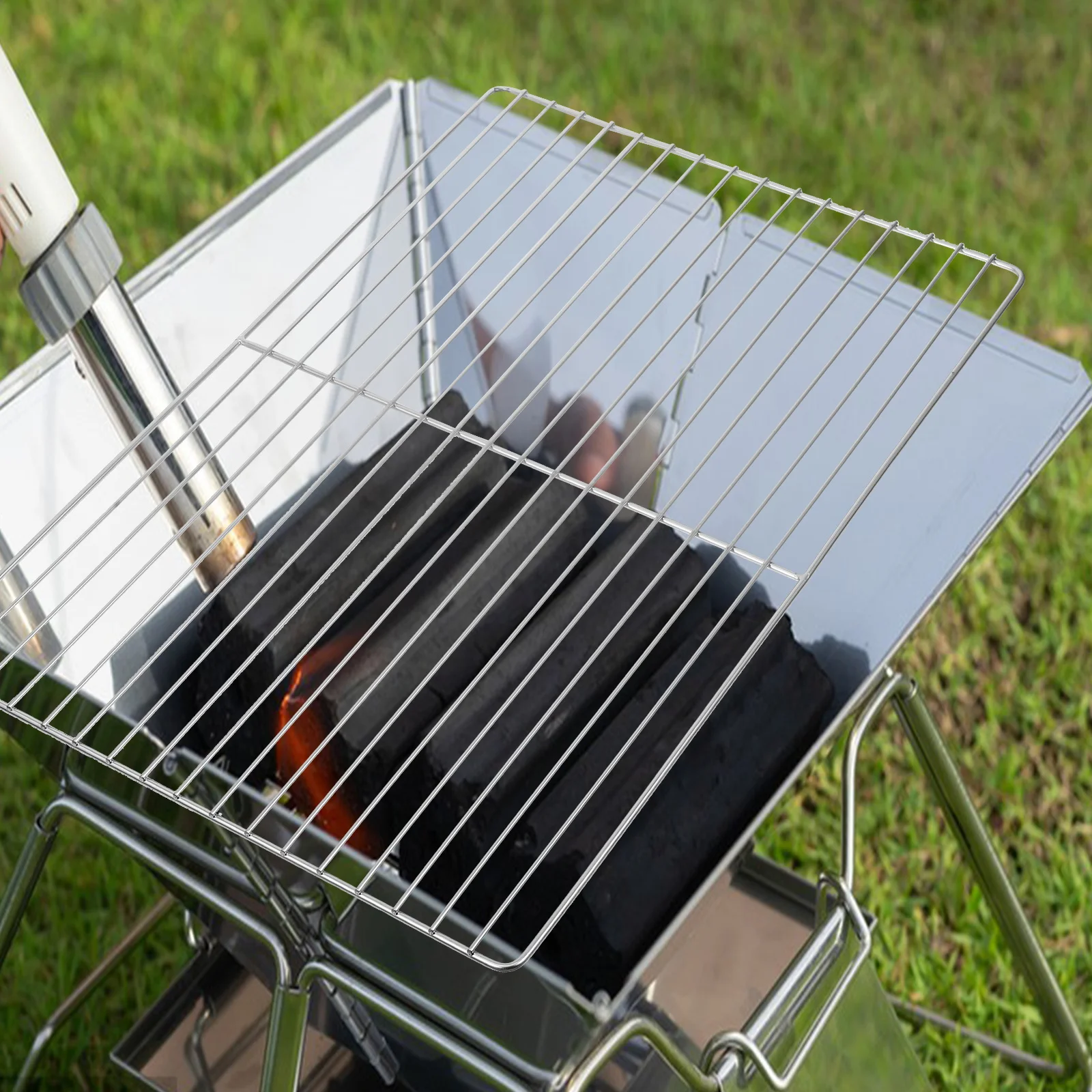 

Stainless Steel Bbq Grill Grid Outdoor Camping Cooking Grid Heat Retaining Non- Clean Long Life Professional