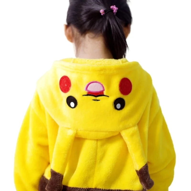 Pokemon Pikachu Anime Plush Flannel Pajamas Pokemon Figures Boys Girls Cartoon Costume Suit Home Clothes Casual Children GiftToy