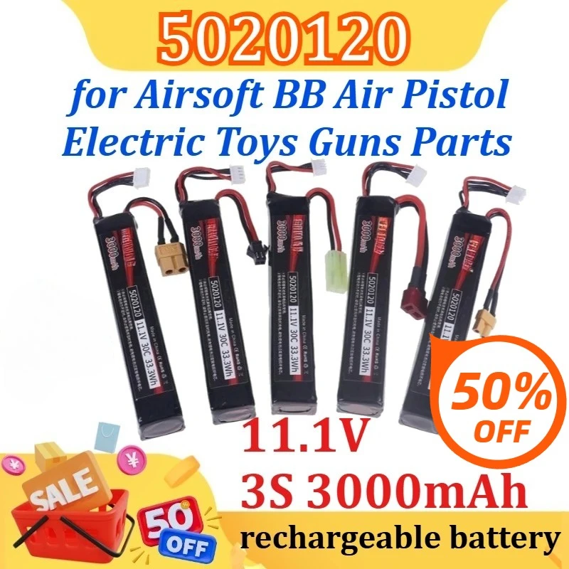 

New 5020120 LiPo Battery 3000mAh 3S 11.1V 33.3Wh 30C RC Water Gun Airsoft for Airsoft BB Air Pistol Electric Toys Guns Parts