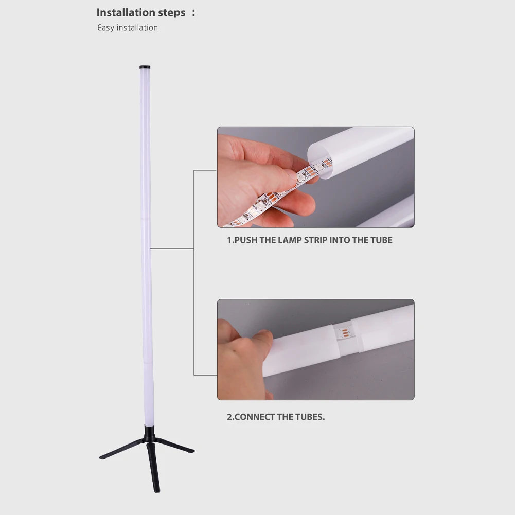 RGB Corner Floor Lamp LED Corner Lamp APP and Remote Control Modern Standing Lamp USB Charging for Living Room Bedroom