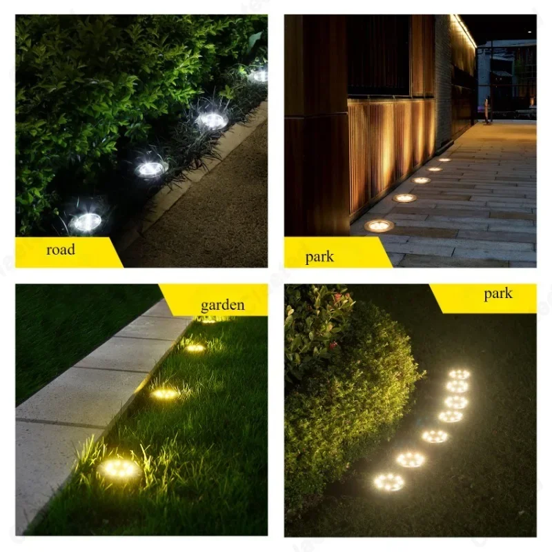 LED Solar Buried Light IP65 Outdoor Waterproof Courtyard Garden Corridor Lawn Decoration Atmosphere Lighting Fixture