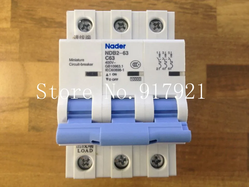 [ZOB] The letter NDB2-63 Nader genuine new C63 mini circuit breaker 3P63A air switch  --5pcs/lot