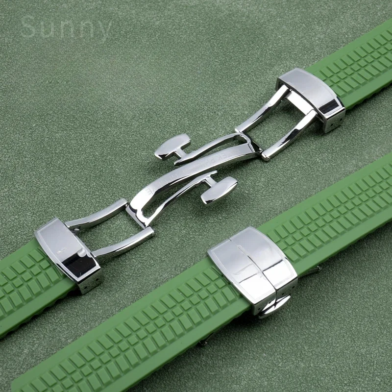 المستوردة 21 مللي متر حزام ساعة سيليكون مقاوم للعرق ل باتيك فيليب 5167r قنبلة يدوية Aquanaut سلسلة الصلب محدب الأظافر حزام ساعة اليد #5