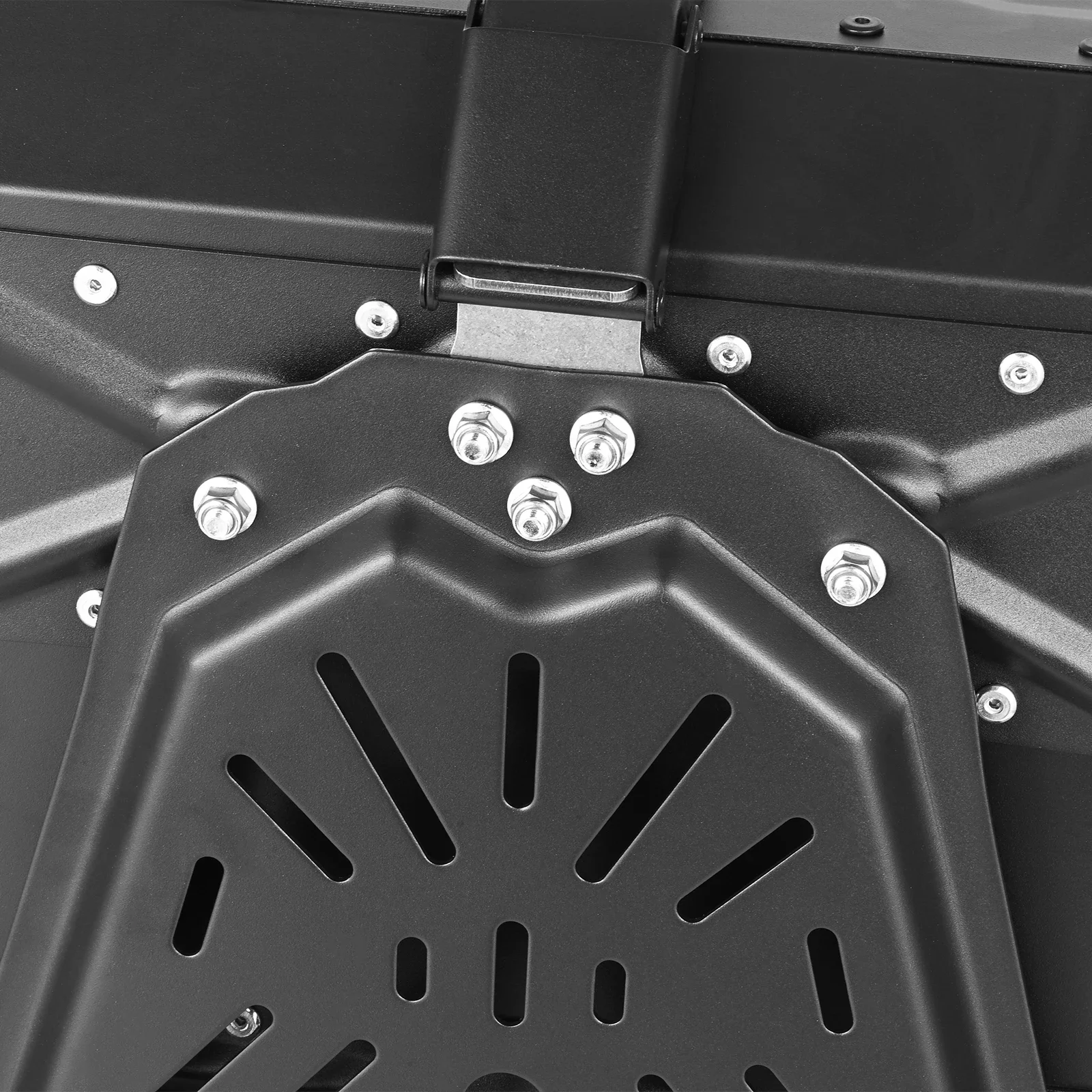 55L Aluminum Motorcycle Tail Box Black Rear Luggage Tool Case With Fitting Plate and Fixings Universal Motorbike Trunk