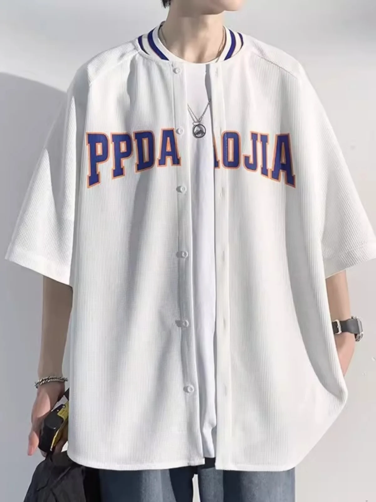 

plus Size 300 Pou Baseball irt ort Sve Men's Summer American Retro irt Trendy 260 Pou Breathable Loose Fit