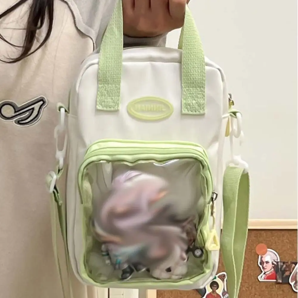 Zoete Rits Contrast Kleur Itabag Katoenen Pop Opslag Idool Merchandise Opslag Transparante Tassen Pu Portemonnee Schoudertas Mannen