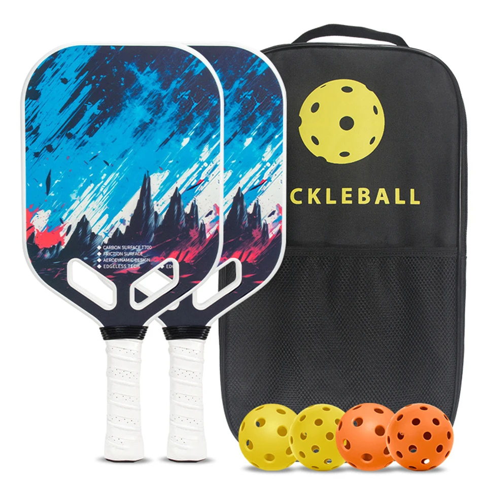 

Carbon Fiber Pickleball Paddles Set,Thickness 16MM and Polypropylene Honeycomb Core,2 Paddle Set with 4 Balls and 1 Shoulder Bag