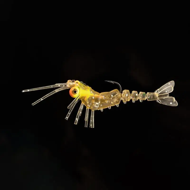 Luminous Glow Shrimp Lure Road Subbait False Bait Salt Water Freshwater Perch Bait 7cm 7g Jumping Shrimp Shaped False Bait