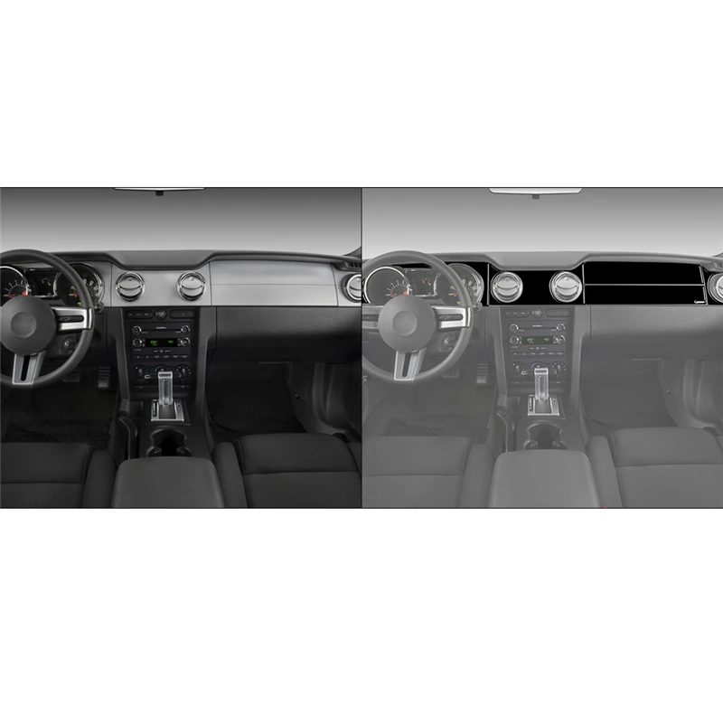 Centre Dashboard Panel Brand New ABS Gloss Black Stickers For Ford Mustang 2005 2006 2007 2008 2009 Car Interior Accessories