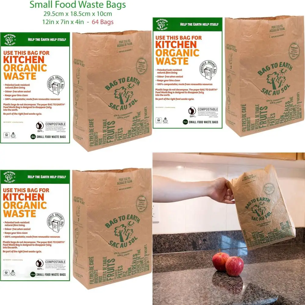 

Set of 2, 60-Count, 3 Gallon Biodegradable Kitchen Waste Bags, Leak-Proof