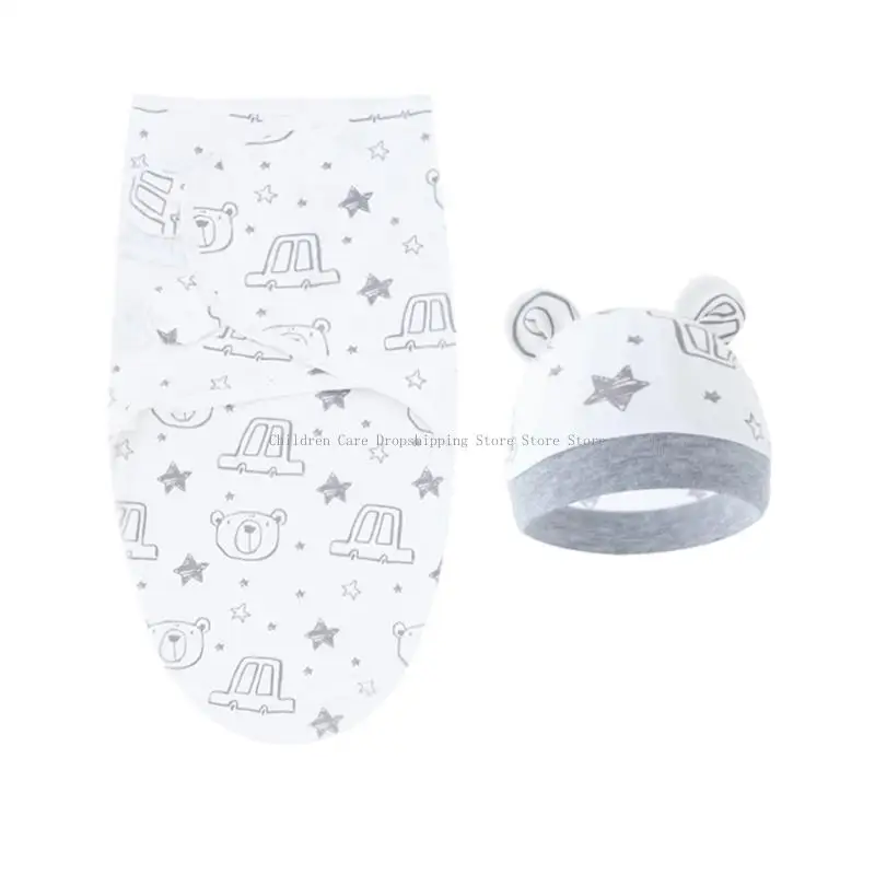 

Stylish Baby Sleeping Bag with Matching Hat Trendy Newborn Blanket with Hat set