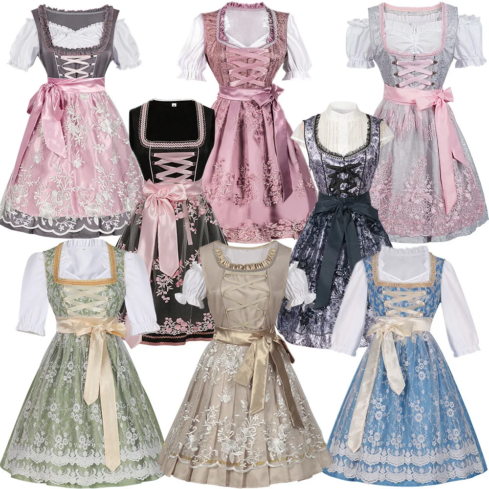 زي مهرجان أكتوبر الوالدين والطفل الألماني لشركة البيرة فستان على الطراز العرقي للخادمة كوس تومي أزياء الهالوين للمهرجانات