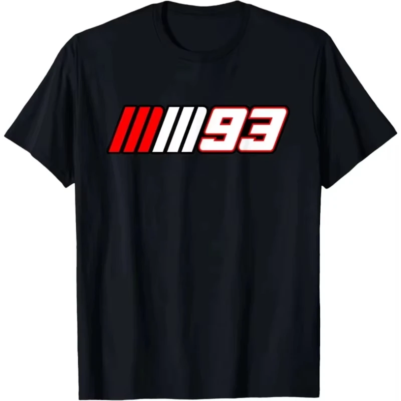 S-5XL2026 New Summer Motorcycle Race Car No. 93 Printed Graphic T-shirt Fashion Leisure Sports Large Size Breathable T-shirt