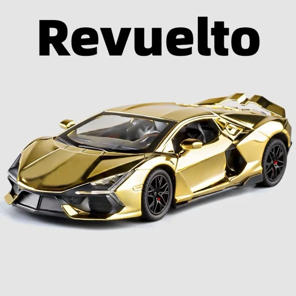 Model samochodu Revuelto SCV12 w skali 1:24, zabawka, wysoka jakość symulacji, metalowy odlew, dźwięk, światło, auta z napędem pull-back, modele dla chłopców, kolekcja.