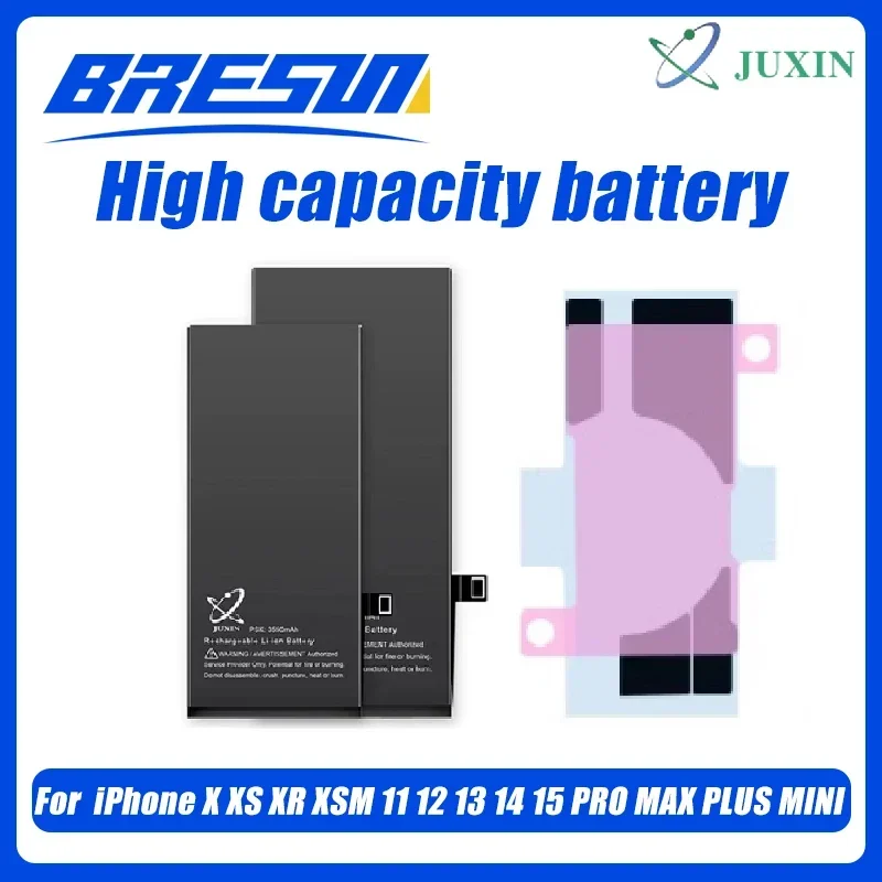 Battery For iPhone X XR XSM 11 12 13 14 Promax Real High Capacity Replacement Bateria Warranty One Year For iPhone 6 7 8 8plus
