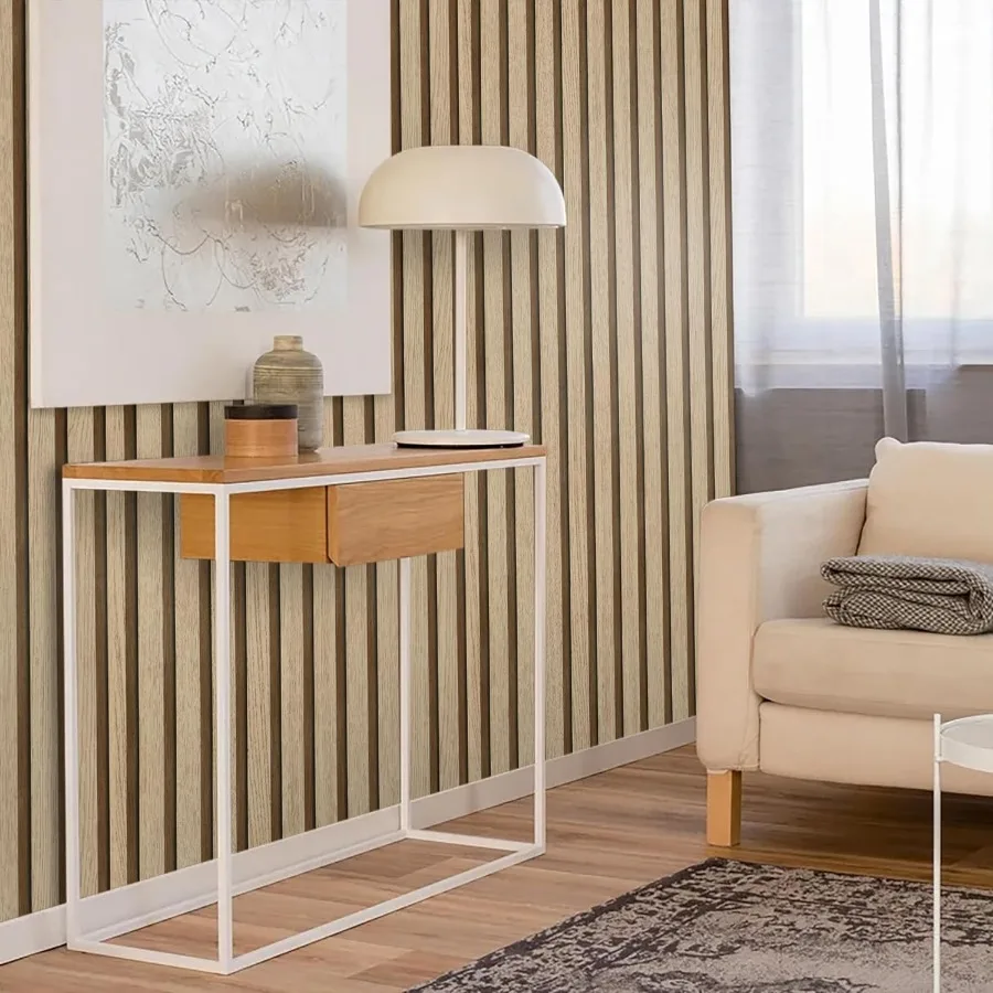 Peel and Stick Wooden Slat Wallpaper Self Adhesive Removable Wood Stripe Grain Contact Paper for Home Bedroom Living Room Decor