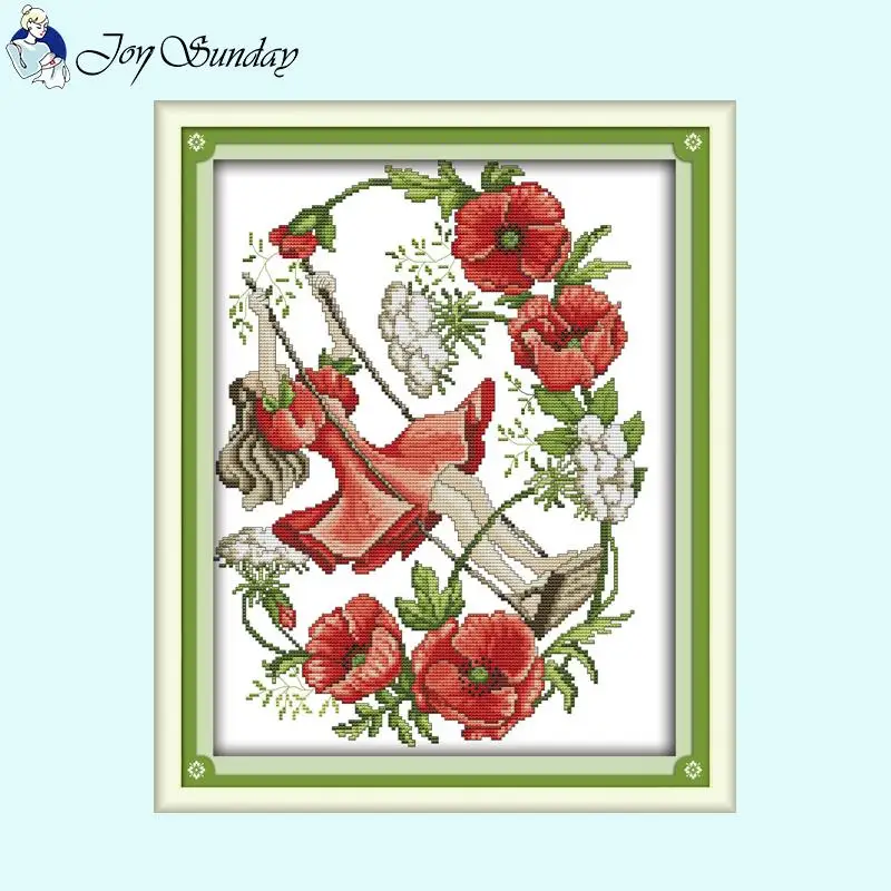 12 mesi Serie Fata dei fiori Joy Sunday Cartoon Kit punto croce 14CT 11CT 16CT Tessuto su tela Ricamo Decorazione della camera dei bambini fai da te