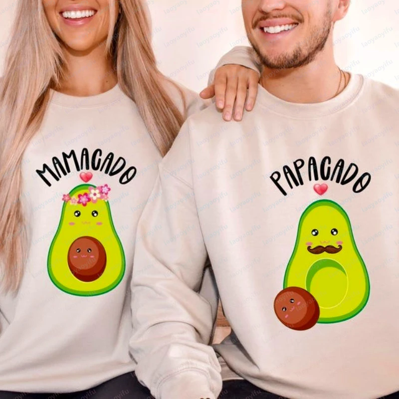 

Свитшот для беременных с авокадо, парный свитер для беременных, подарок для новоиспеченной мамы, свитер для беременных и будущих пап, одинаковые свитера для пар, милый стильный пуловер