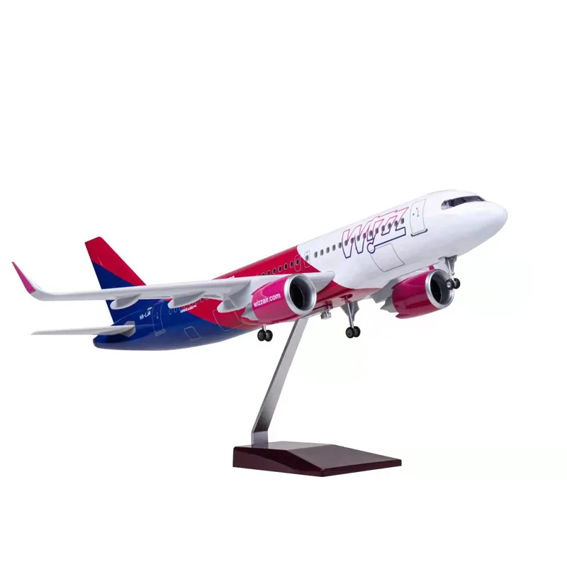 With Wheels And Lights Hungarian Viz Air A320neo Aircraft Model Simulation Civil Aviation Assembly Collection Gift Display