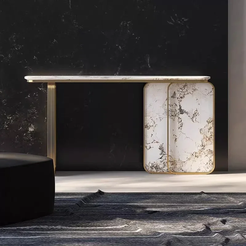 Entrance table Modern simple entrance hall Entrance cabinet Aisle against the wall Marble strip case Household living room Entra