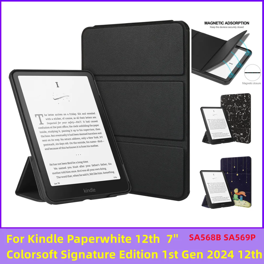 

Auto Sleep Wake Case for 7'' Kindle Paperwhite 12th Colorsoft Signature Edition 1st Gen 2024 12th 7 Inch Ebook Foldable Cover