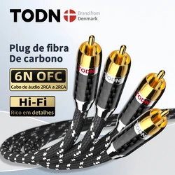 TODN 1 Paar Cinch-Kabel 6N OFC HiFi 2RCA auf 2RCA High-End-Audiokabel für Verstärker DAC DAP Stecker auf Stecker TV Auto Stereo Mixer