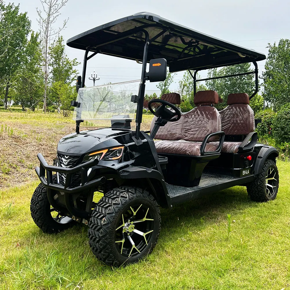 Cool Four-seater Golf Cart 60V/100A Lead-acid Battery 5-7 Hours Charging Time 80km Cruising Range  for Golf Course Hotels