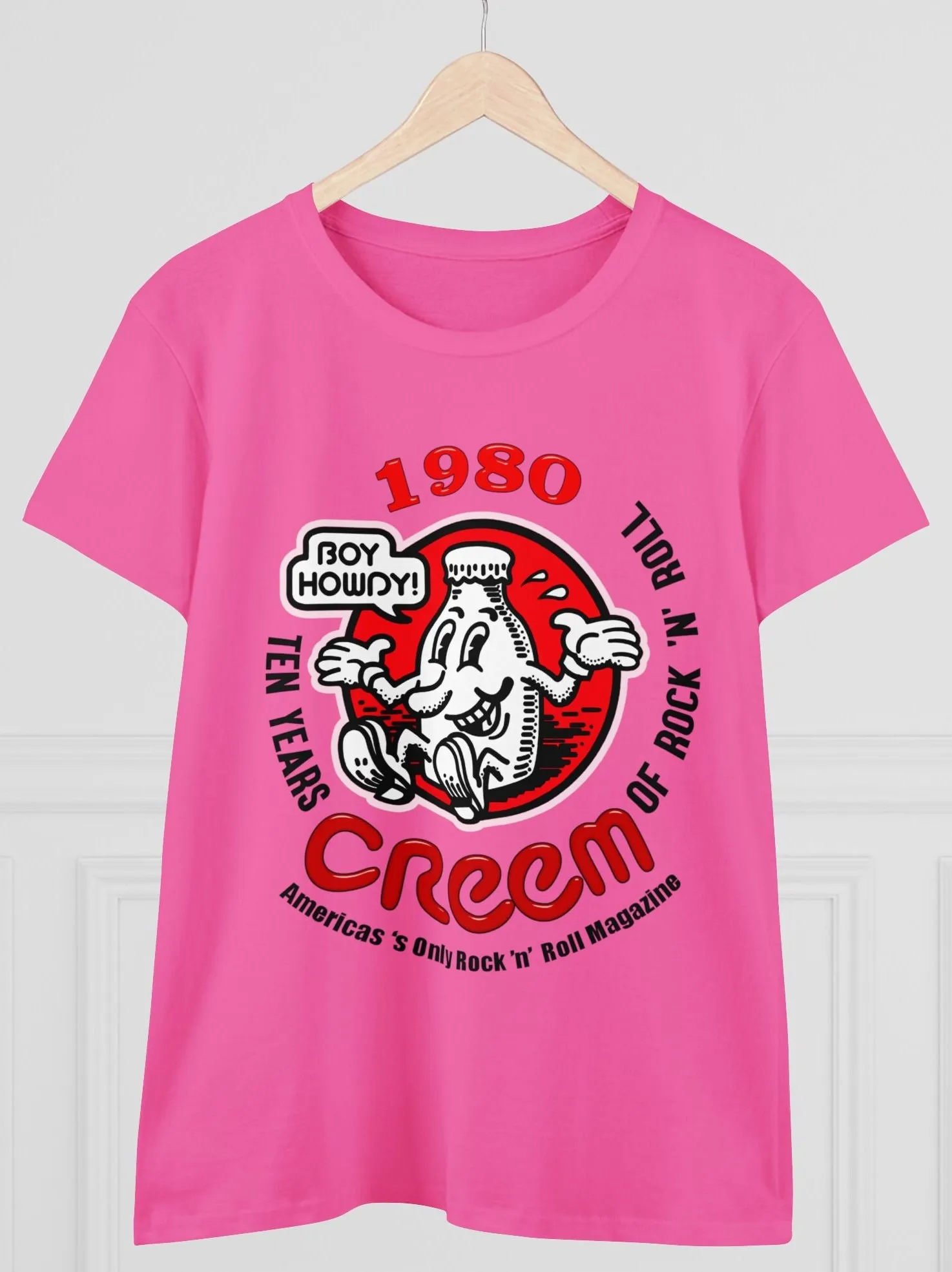 Vintage Style Creem Magazin Women'S Midweight Cotton T Shirt