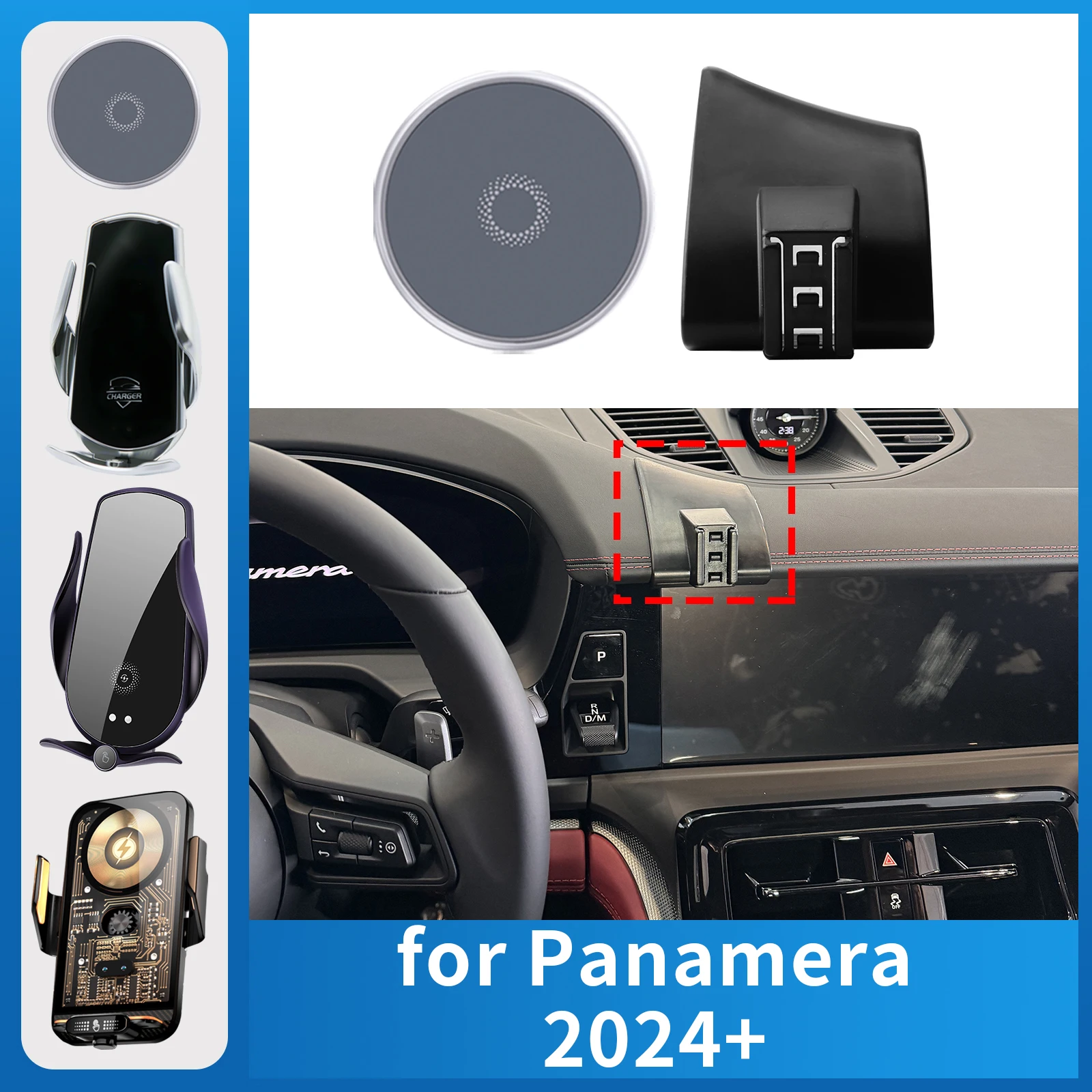 

Fit for 2024 2025 Porsche Panamera Car Phone Holder Screen Fixed Navigation Bracket Base Wireless Charging