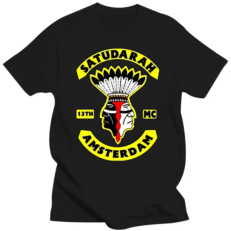 T-shirt Männer Baumwolle Tops Mode Satudarah Mc Gedruckt Hohe Qualität Schwarz Männer T Shirt Euro Größe T-shirts für Herren Designer Kleidung
