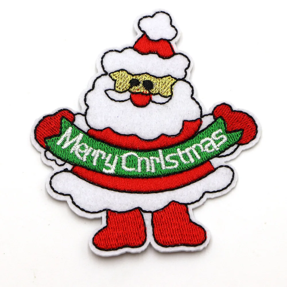 5 Stück/Set Weihnachtsgeschenke Bestickte Aufnäher Zum Aufbügeln Aufnäher Zum Aufnähen Applikationen DIY Benutzerdefinierte Namensabzeichen Dekor Reparatur-Aufnäher – Detail 6