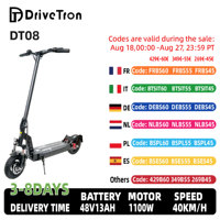 Drivetron DT08 Adult Electric Scooter 500W Motor City Escooter 48V13AH Battery 10 Inch Tire Foldable E-Scooter