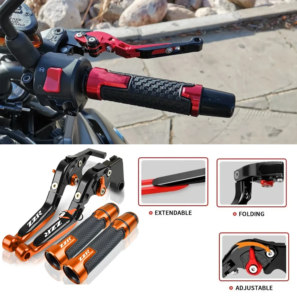 

For Kawasaki ZZR600 1990-2004 ZZR 1200 2002-2005 ZZR1200 2003 2002 2001 Brake Clutch Levers Handbar End Grips