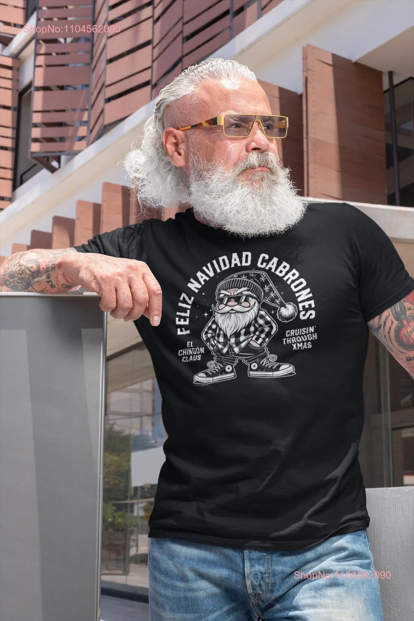 Feliz Navidad Cabrones T Shirt El Chingón Claus Holiday Cholo Style Xmas Streetwear long or short sleeves