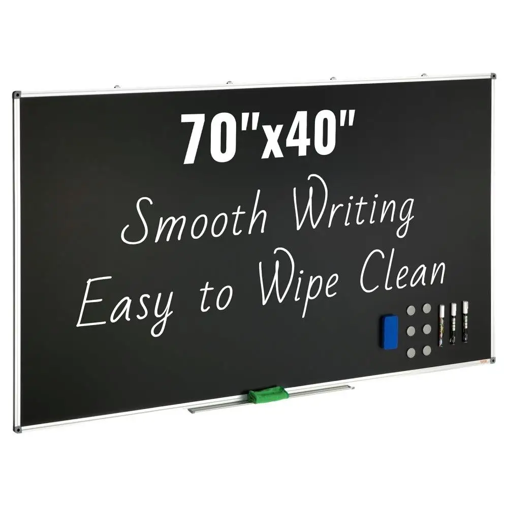

Large 70x40inch Chalkboard with Aluminum Frame Black Surface Dry Erase Magnetic Eraser 3 Markers for office Home School