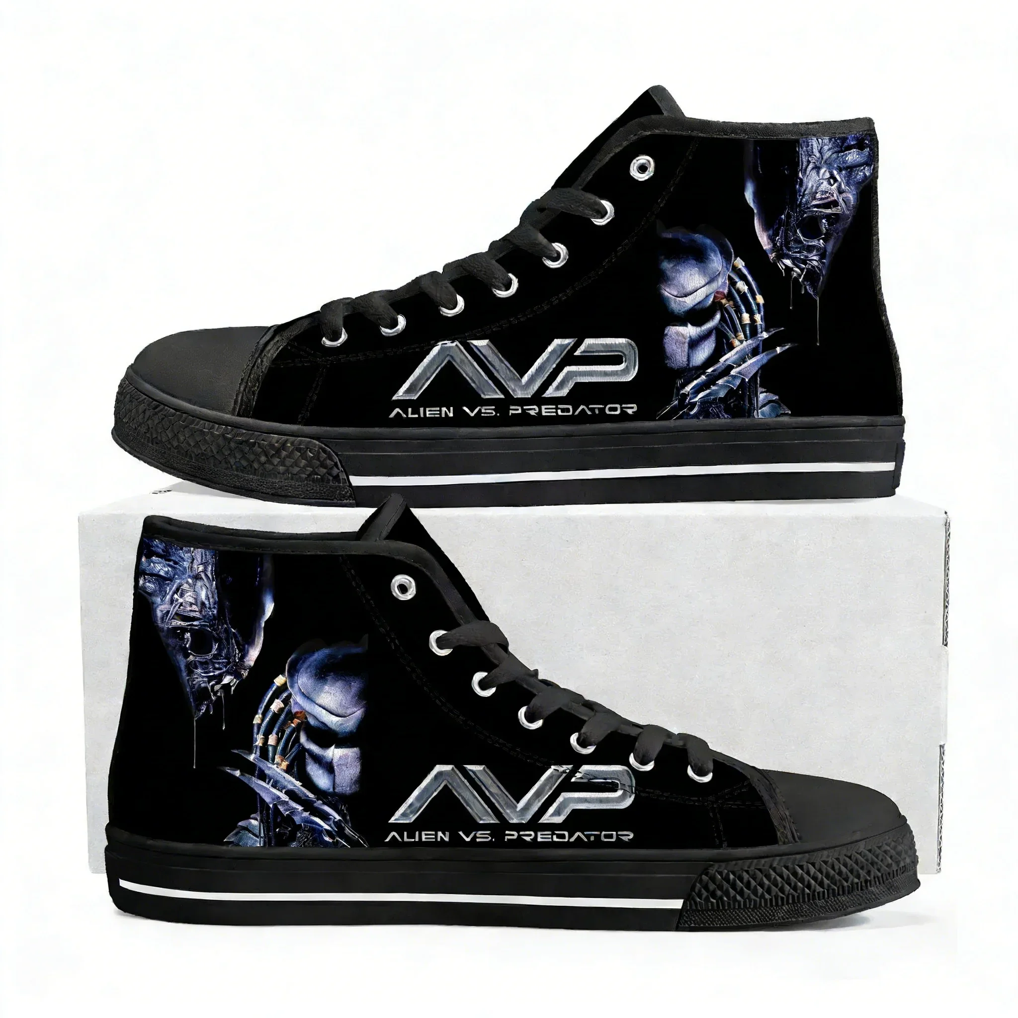 

Кроссовки The Predator Alien Movie High Top для мужчин, женщин и подростков, высококачественные повседневные кеды из канваса, обувь на заказ, обувь для самостоятельного изготовления