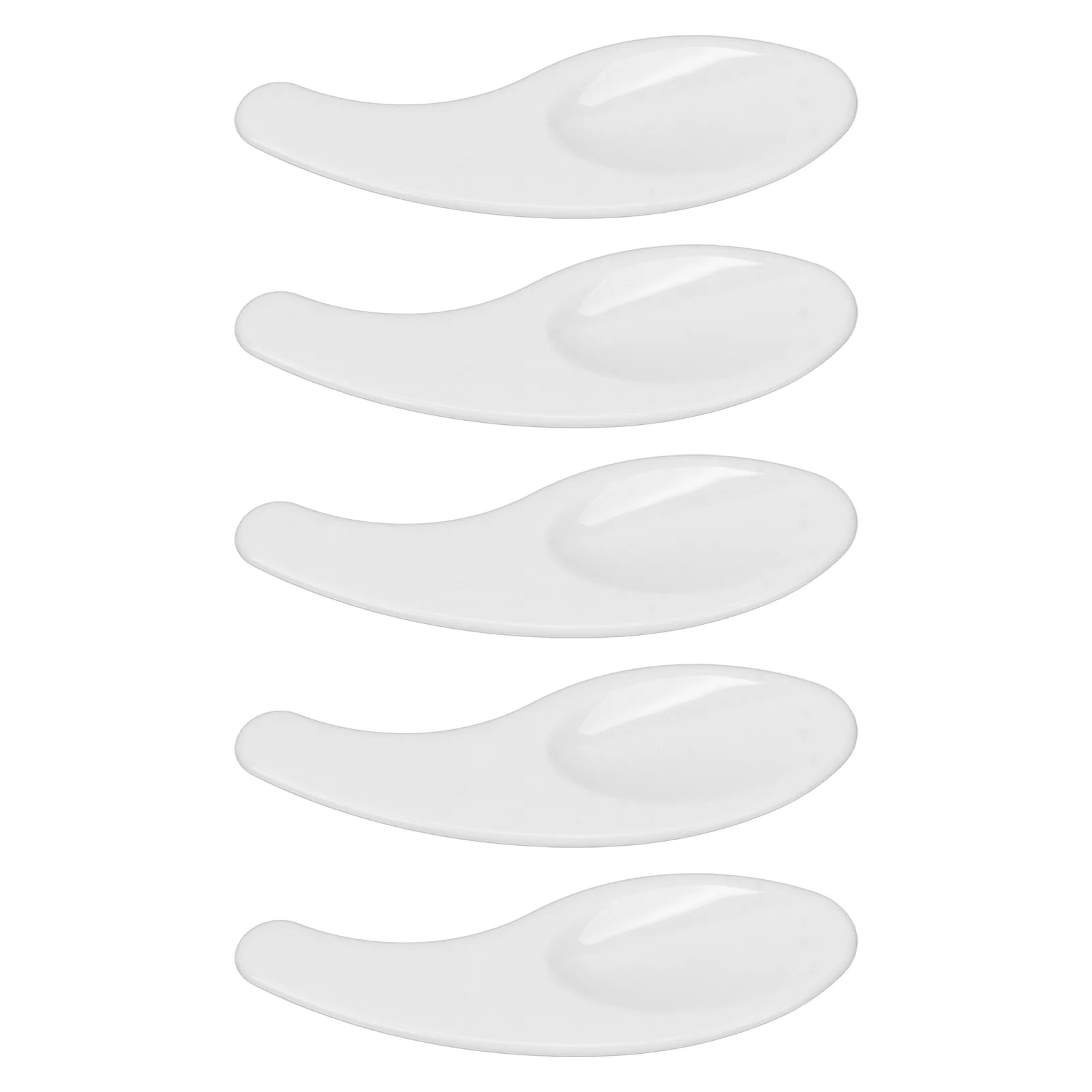 ZK40 50pcs Facial Cream Spatula Curved Shaped Washable Reusable Cosmetic Spoon for Nail Glue