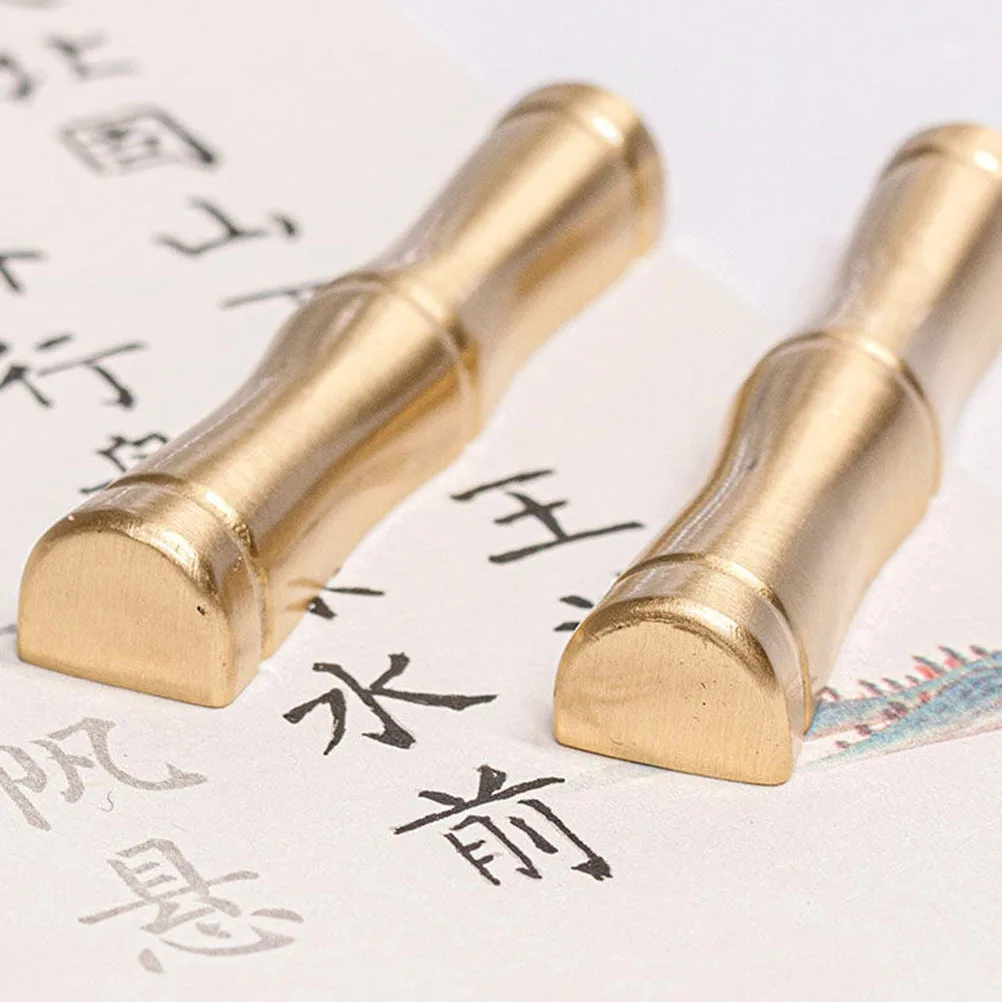 النحاس الصينية الخط حامل الرجعية فرشاة الراحة منظم مكتب قلم حبر حامل وسادة القلم الصغيرة للمنزل مكتب المدرسة #4