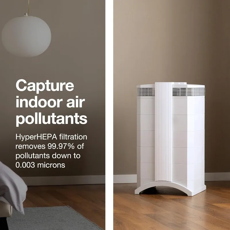 Filtration for Large Rooms up to 1125 sq ft - Viruses, Allergens, Smoke, Mold, Dust, Pet Dander, Swiss Made, WiFi Enabled