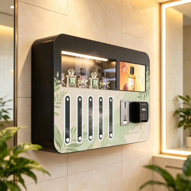 Smart Spray Type Wrist Perfume Vending Equipment 10-bottle Capacity Appearance and Parameters for Commercial Public Scenes