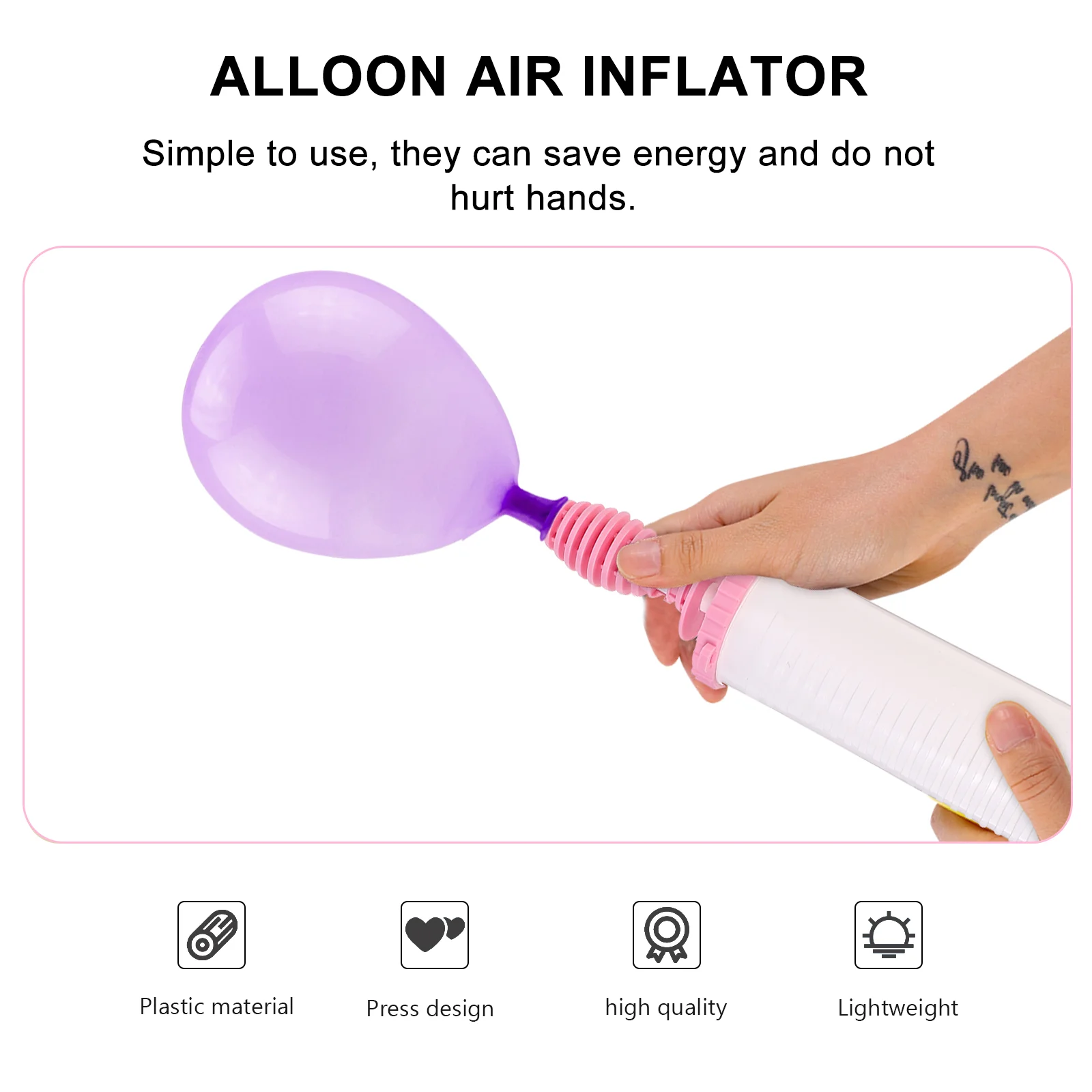 Inflator Balloons Pump Air Party Manual Helium Premium Portable for Plastic Hand Held Baby