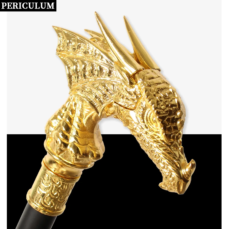 الفاخرة الذهبي التنين رئيس عصا للمشي رجل عصا الزخرفية تأثيري خمر المرأة حفلة عصري عصا للمشي