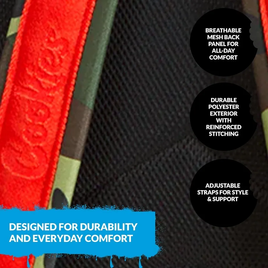 حقيبة ظهر من القماش COOKIES Orion بسعة 22.8 لتر حقيبة ظهر كبيرة للسفر للرجال والنساء حقيبة حمل أنيقة وواسعة - أسود