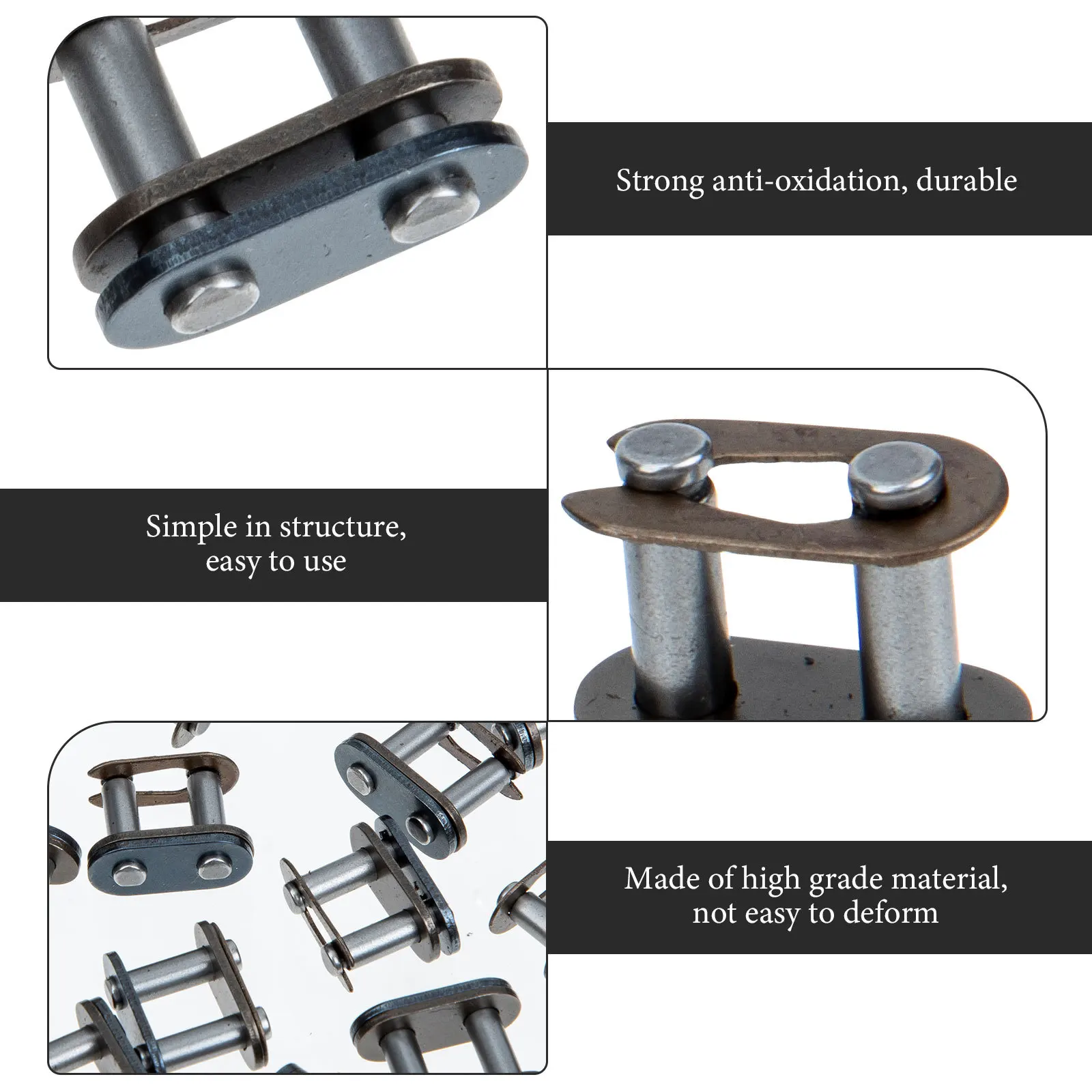 

20Pcs Heavy Duty Chain Joint Buckle Transmission Accessory Simple Design Long Lasting Use Chain Connecting Link