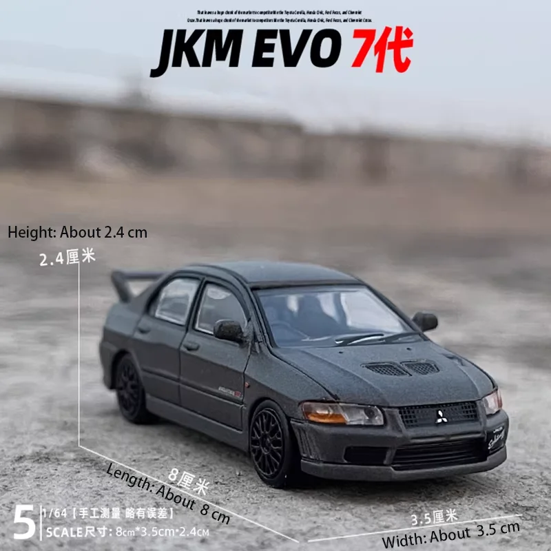 JKM 1:64 Scale Lancer EVO Alloy Car Model Static Collection Decorated Holiday Gifts Toys