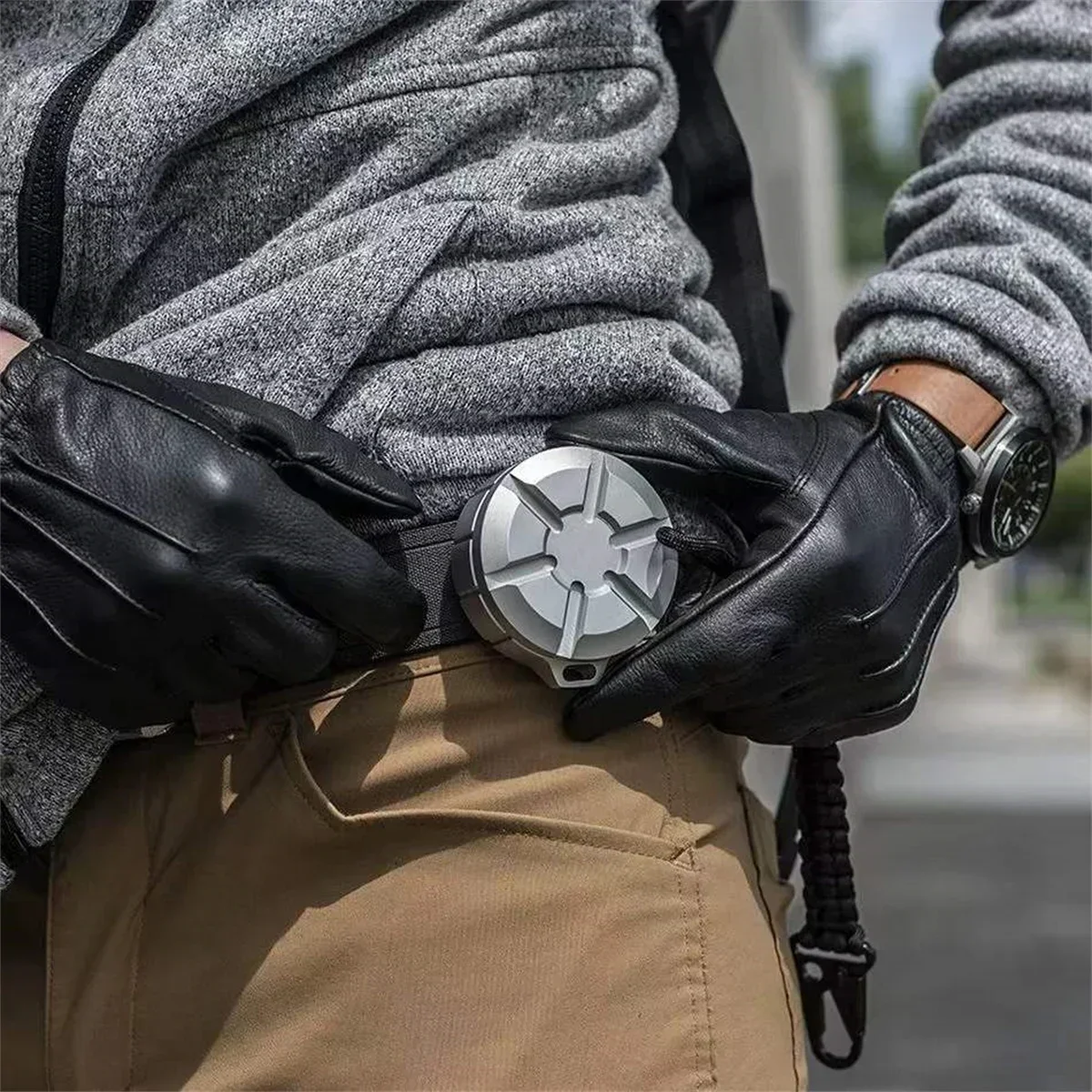 1PCS Creative Metal EDC Gadget Box Aluminum alloy Outdoor U-disk Key Coin Change Storage Portable Mini  Fan Equipment