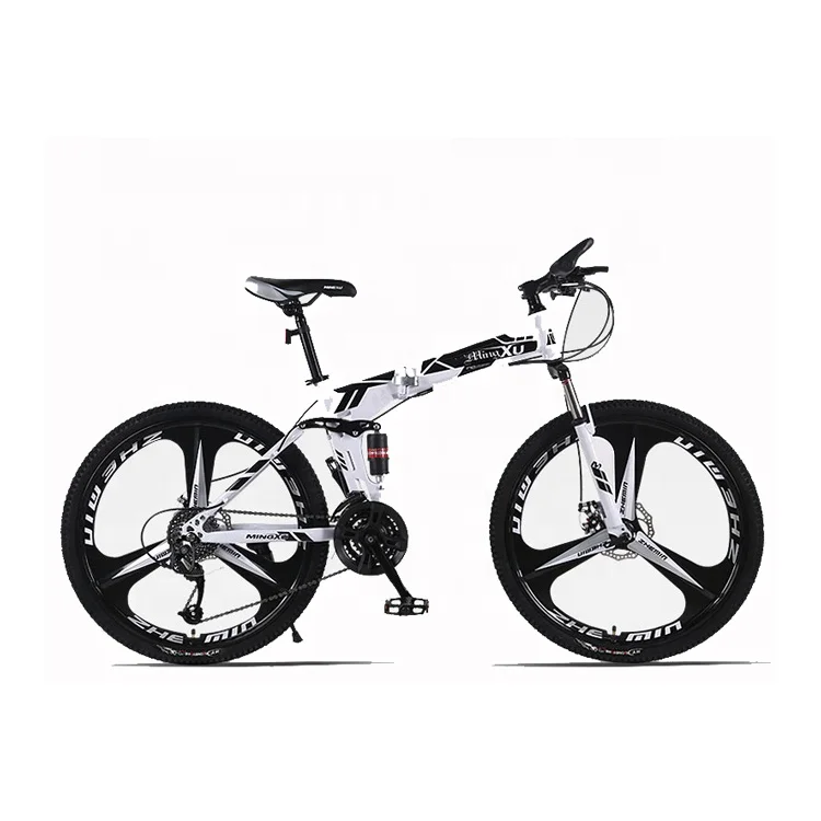 Folding Bicycle 26 Inch High Carbon Steel Frame 21/24/27-speed Double Disc Brake Road Mountain Bike For Unisex